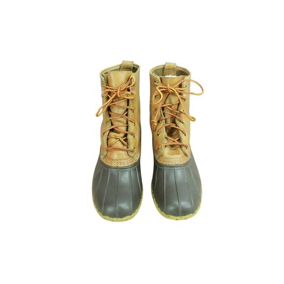 LL Bean Round Toe Brown Leather Waterproof Rain Snow Duck Boots Unlined Size 7 M - Picture 5 of 9